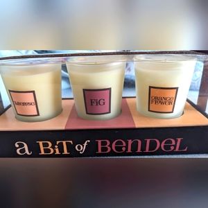 Henri Bendel a bit of Bendel set of 3 scented candles BN in box w/ ribbon cover